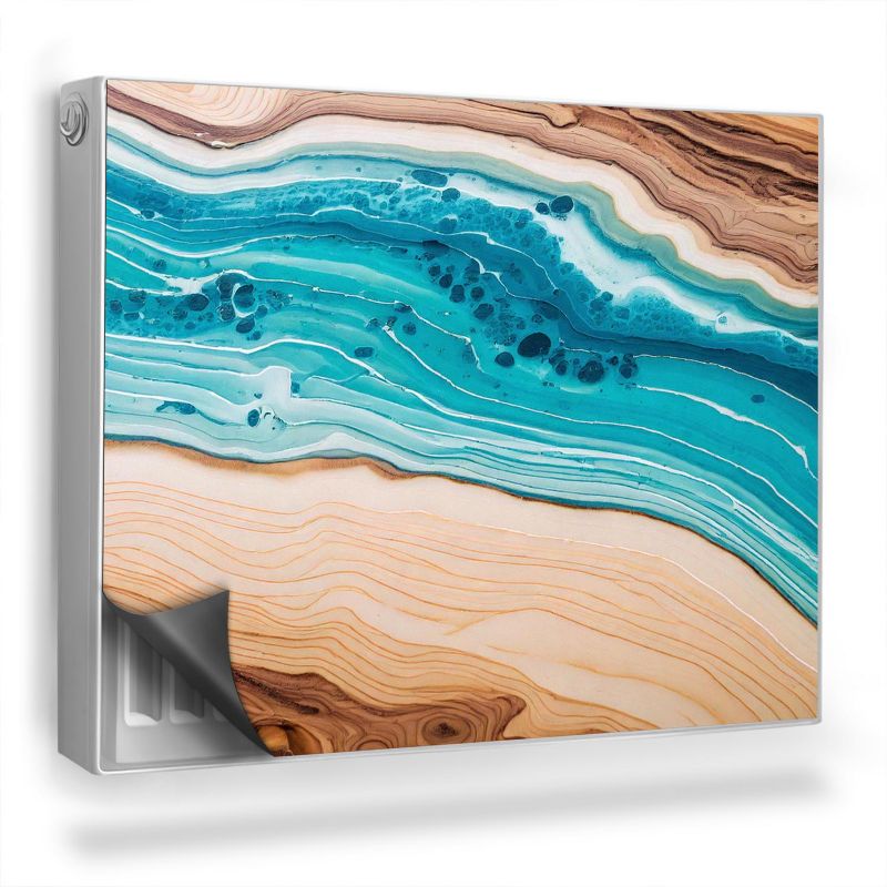 Dekoracyjna osłona mata na kaloryfer Wallfluent 80x60 cm Żywica w błękicie 1 szt.