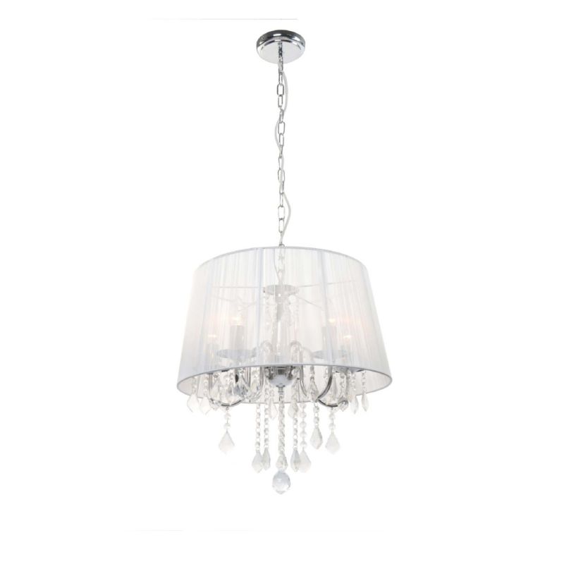 Lampa sufitowa wisząca Light Prestige Mona 2716 srebrno-przezroczysty szerokość 40 cm 3xE14 x 40W 1 szt.