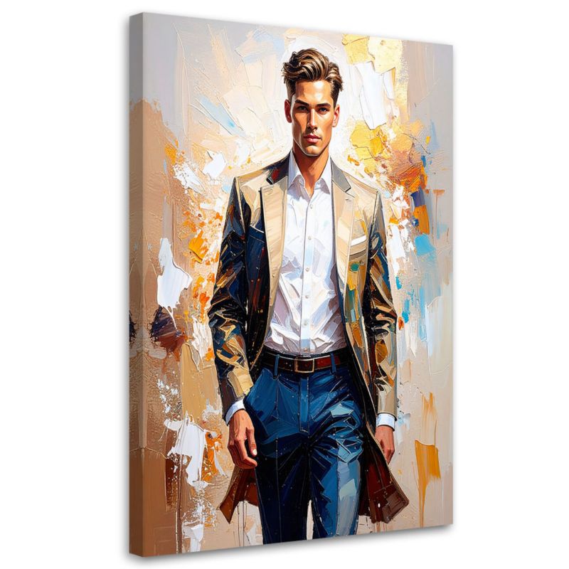 Obraz do salonu sypialni Feeby Mężczyzna na pokazie mody 60x90cm 1szt