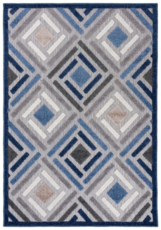 Dywan Zewnętrzny / Wewnętrzny Płaskotkany Aventura ED37A prostokąt Mazovia 160x 230 cm niebieski motyw diament,geometryczny 1 szt.