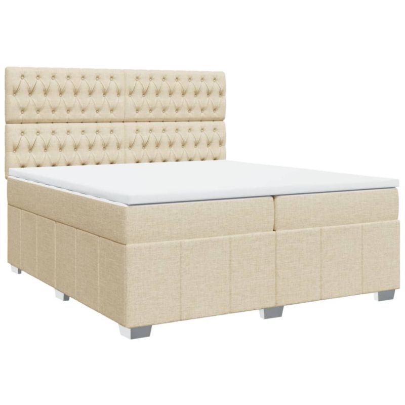 Łóżko kontynentalne WaszeMeble 200x200 cm kremowe WM-3291787 1 szt.