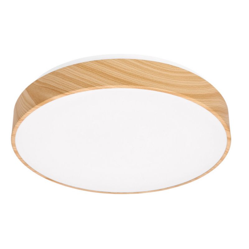 Plafon sufitowy Candellux Figaro biały jasne drewno LED 24W 3000K-6000K 1350lm wym: 38 x 38 cm metal - 1 szt.