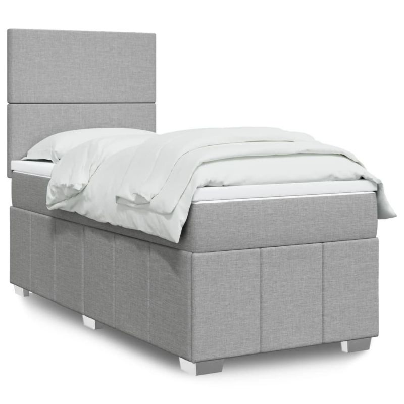 Łóżko kontynentalne WaszeMeble 80x200 cm jasnoszare WM-3291488 1 szt.