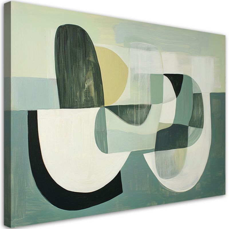 Obraz na płótnie Feeby Zielone Abstrakcyjne Kształty Geometryczne 90x60cm 1szt