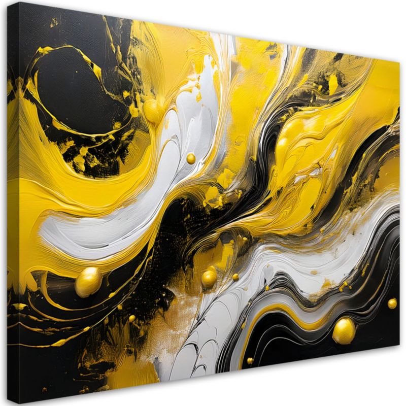 Obraz na płótnie Feeby Żółto Czarna Abstrakcja Tekstura Loft 60x40cm 1szt