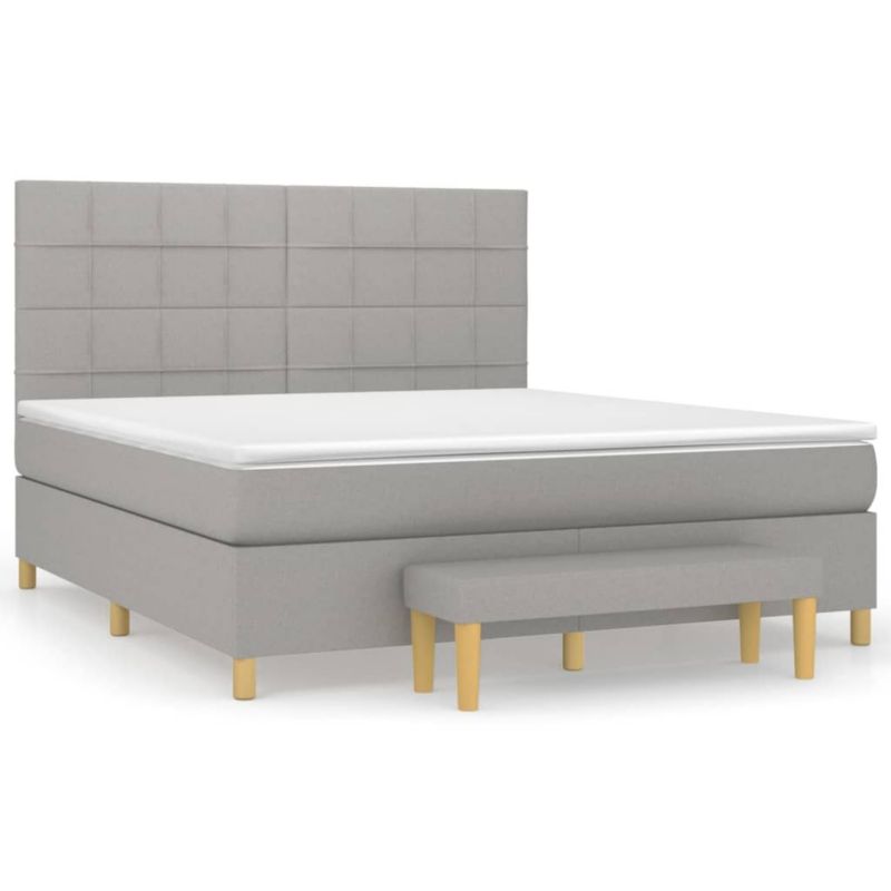 Łóżko kontynentalne WaszeMeble 180x200 cm jasnoszare WM-3137173 1 szt.