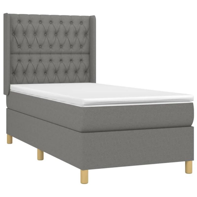 Łóżko kontynentalne WaszeMeble 90x190 cm ciemnoszara WM-3139078 1 szt.