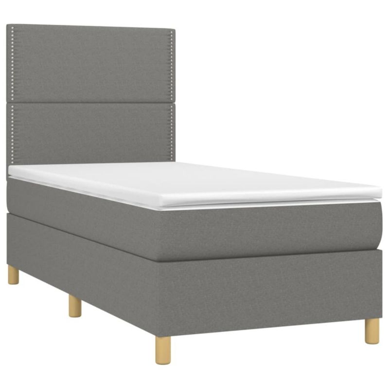 Łóżko kontynentalne WaszeMeble 100x200 cm ciemnoszara WM-3135334 1 szt.