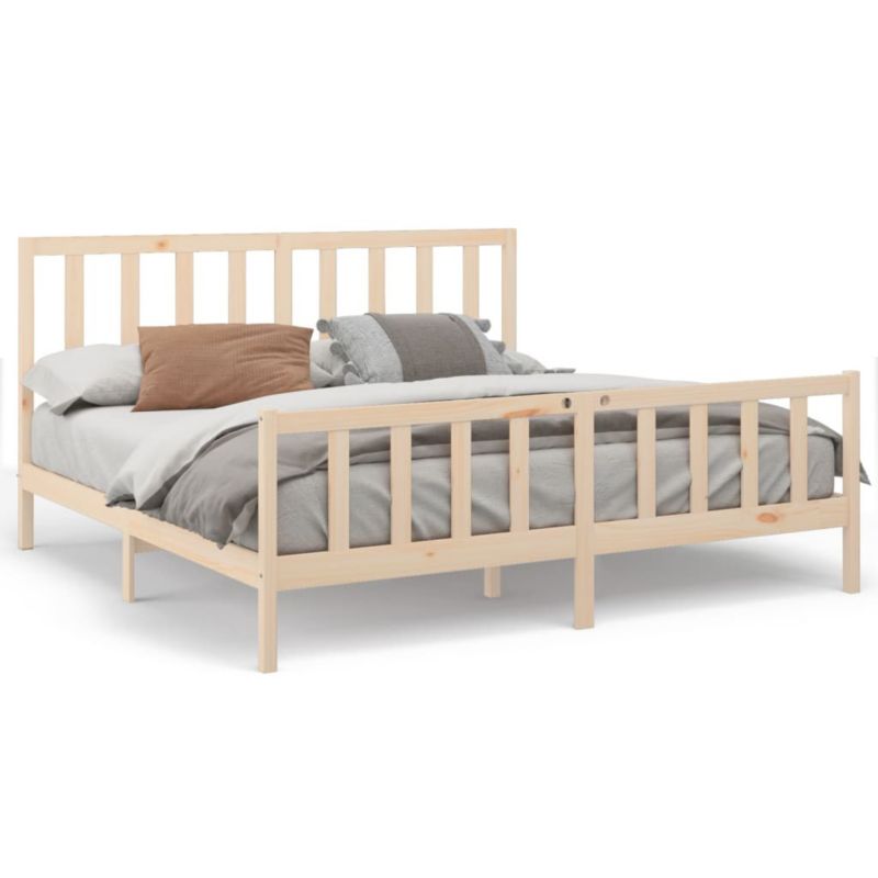Łóżko drewniane WaszeMeble 200x200 cm brązowe WM-3106723 1 szt.