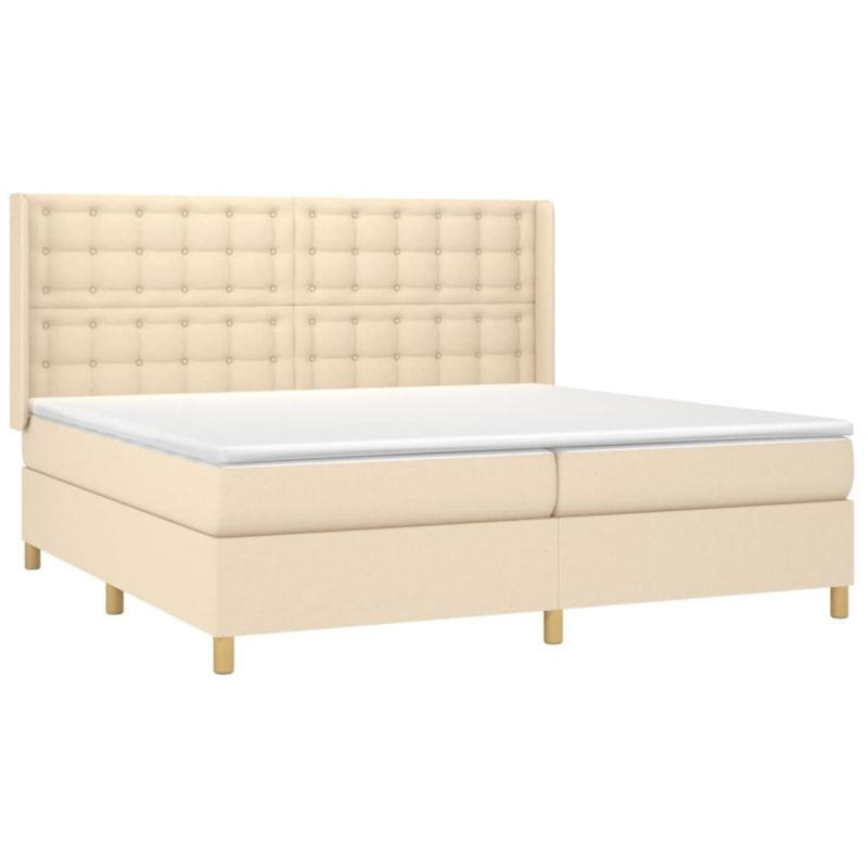 Łóżko kontynentalne WaszeMeble 200x200 cm kremowe WM-3139226 1 szt.