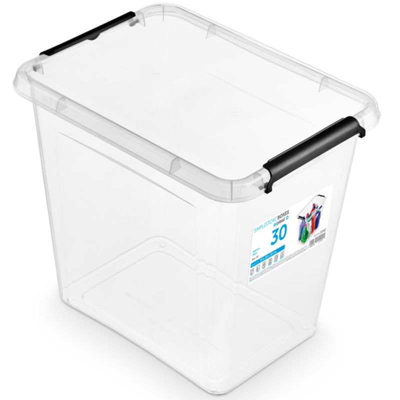 Pojemnik Plastikowy EDANTI z pokrywą, transparentny 30 L 1 szt.
