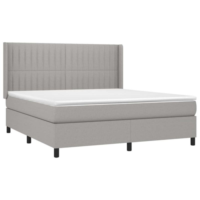 Łóżko kontynentalne WaszeMeble 180x200 cm jasnoszare WM-3138493 1 szt.
