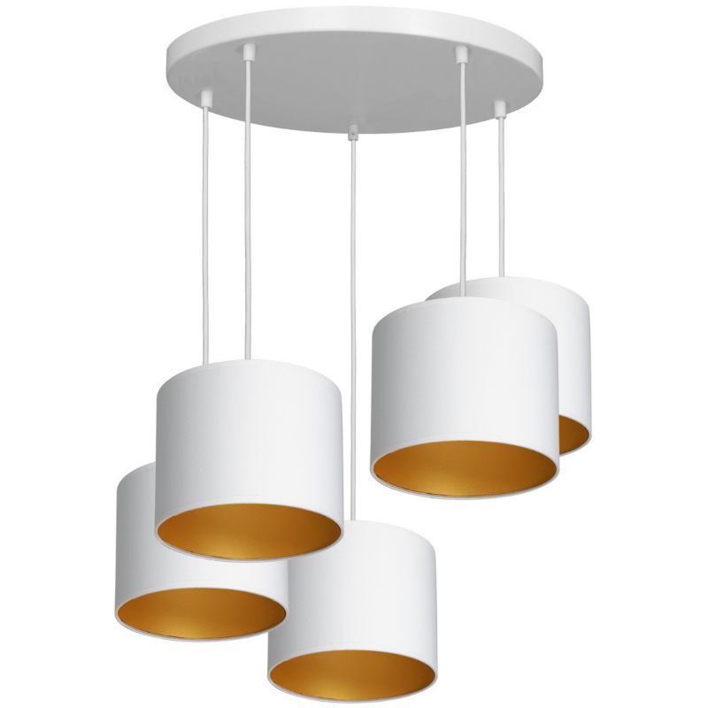 Lampa wisząca Luminex Arden biały matowa-złota wym: 110 x 58 x 58 cm 5xE27 x 15W 1 szt.