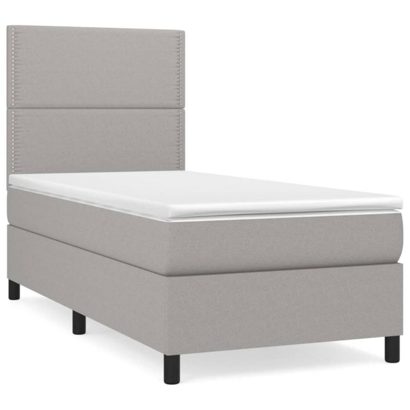 Łóżko kontynentalne WaszeMeble 80x200 cm jasnoszare WM-3141649 1 szt.