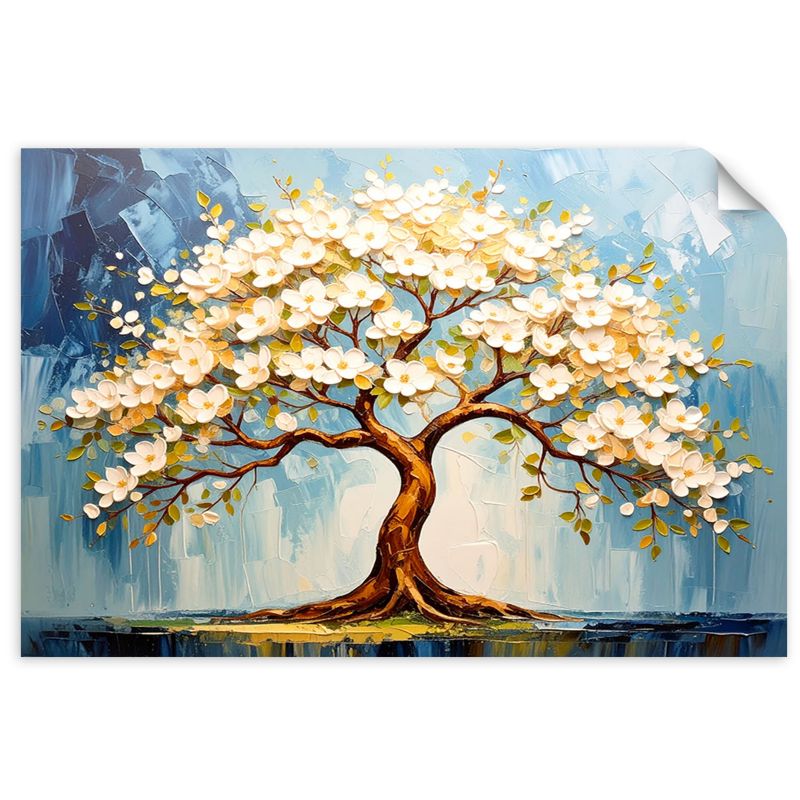 Naklejki samoprzylepne do salonu sypialni Feeby Drzewo Życia Kwitnące Gałęzie 100x70cm 1szt