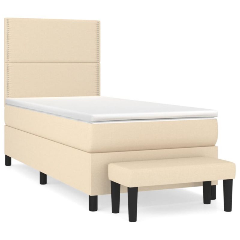 Łóżko kontynentalne WaszeMeble 100x200 cm kremowe WM-3136498 1 szt.
