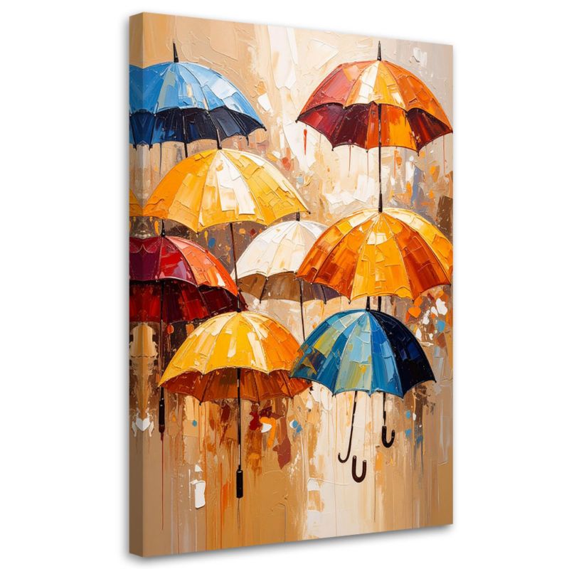 Obraz do salonu przedpokoju Feeby Kolorowe Parasolki Abstrakcja 60x90cm 1szt