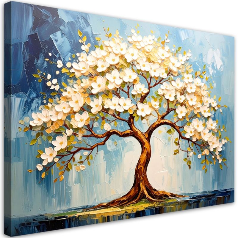 Obraz do salonu sypialni Feeby Drzewo Życia Kwitnące Gałęzie 90x60cm 1szt