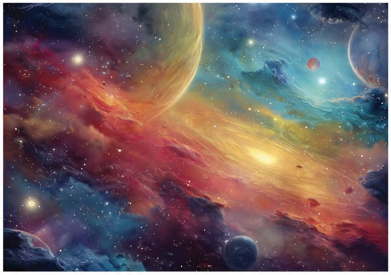 Fototapeta Dla Dzieci Kosmos Planety Galaktyka WALLARENA 400x280 cm Tapeta Dziecięca Na Ścianę 1 szt.
