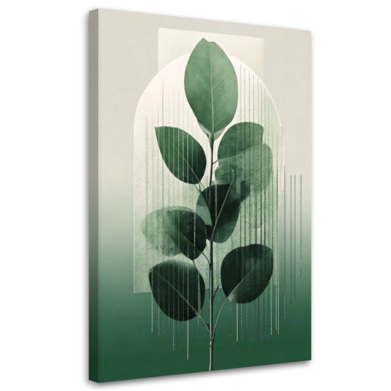 Obraz nowoczesny Feeby Liście Minimalizm Zieleń Natura 40x60cm 1szt