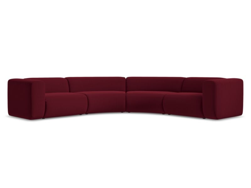 Narożnik uniwersalny Makamii Ekahi z tkaniny welwetowej 318x318 cm burgundowy 1 szt.