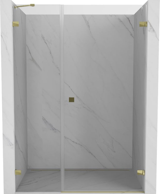Drzwi prysznicowe uchylne Mexen Lunar-B transparent złote 115x200 cm 1 szt.