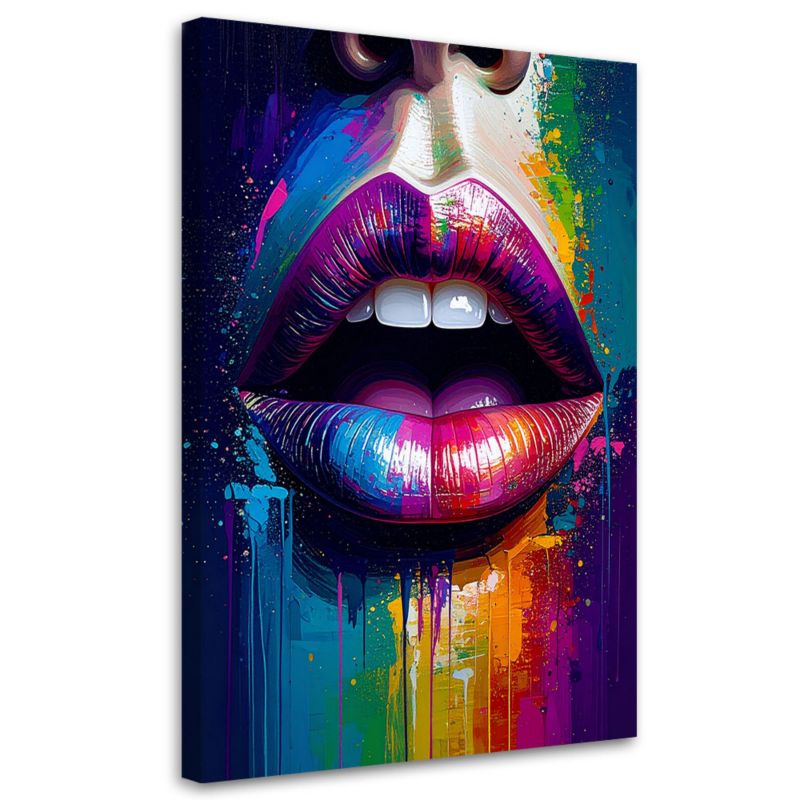 Obraz do salonu sypialni Feeby Czerwone Usta Twarz Kobiety 40x60cm 1szt