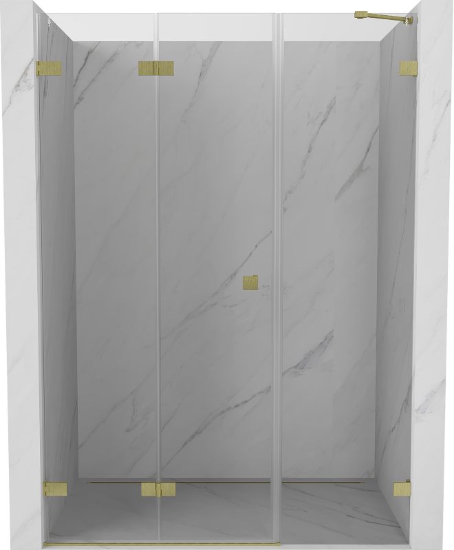 Drzwi prysznicowe składane Mexen Lunar-F złote 110x200 cm 1 szt.