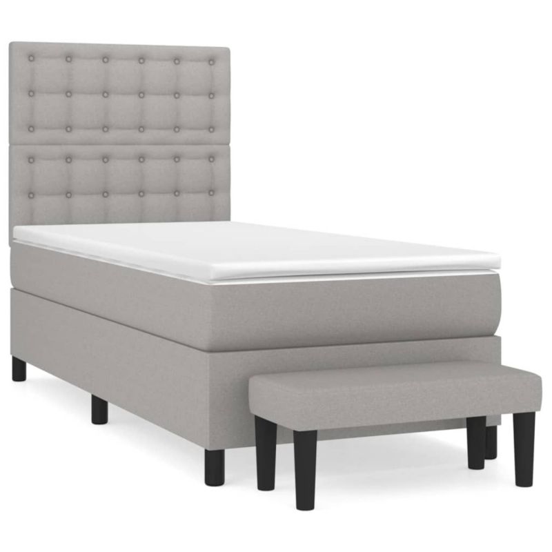 Łóżko kontynentalne WaszeMeble 80x200 cm jasnoszare WM-3136869 1 szt.