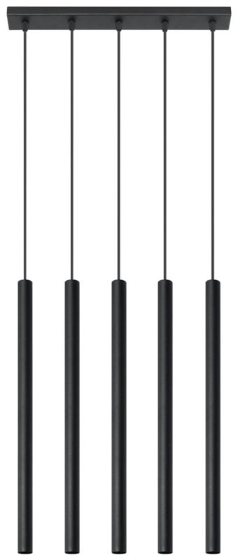 Lampa sufitowa wisząca Sollux Lighting Pastelo 9717 czarna szerokość 45 cm 5xG9 x 12W 1 szt.