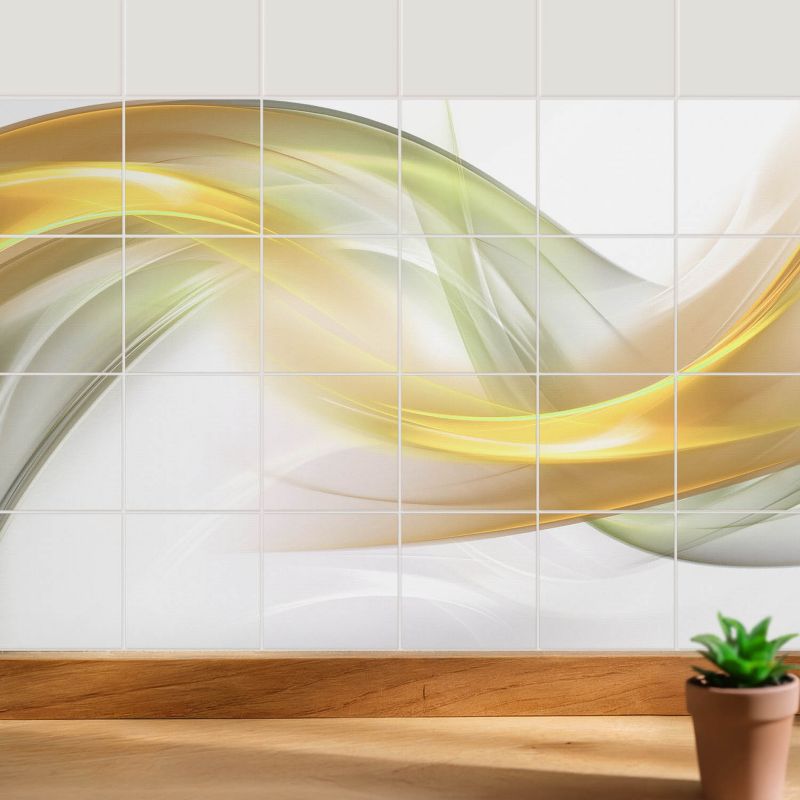 Naklejki na kafelki Wallfluent 10x10 cm Dynamiczne fale i linie samoprzylepna folia 24 szt.