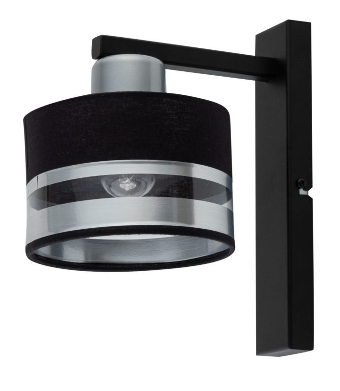 Kinkiet ścienny Sigma Lighting Pro czarno-srebrny 1 x E27 x IP20 wym: 25 x 15 x 22 cm - 1 szt.