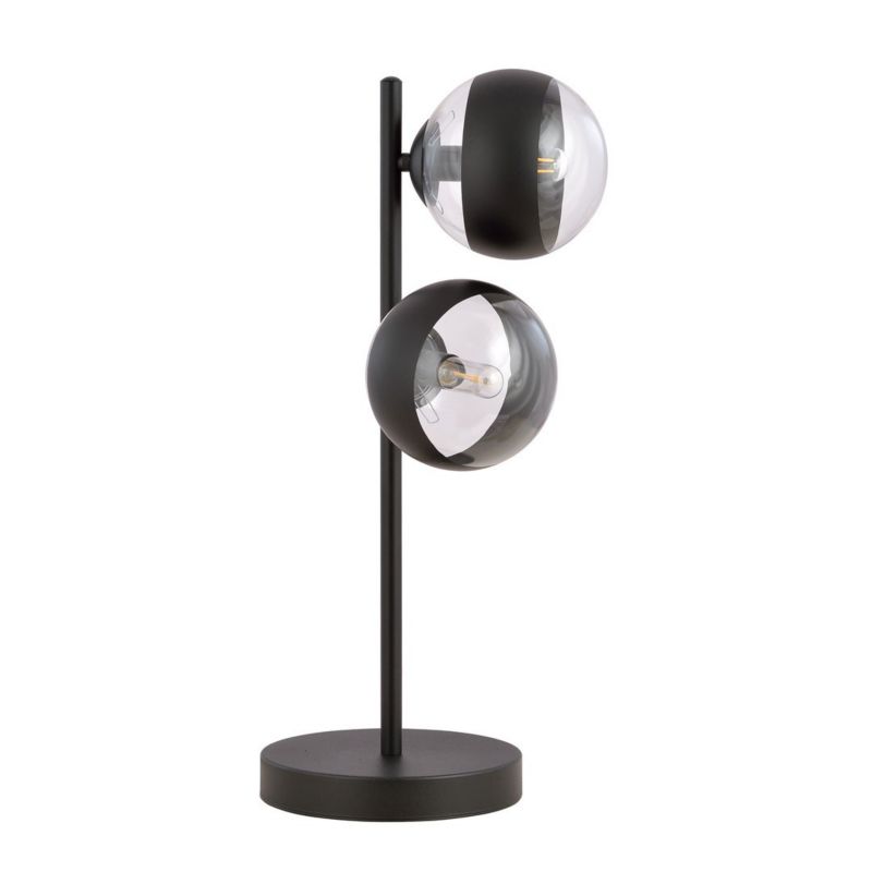 Lampa stołowa Emibig Rossi przezroczysto-czarna 2 x E14 x 10W IP20 wym: 38 x 20 x 14 cm szkło - 1 szt.