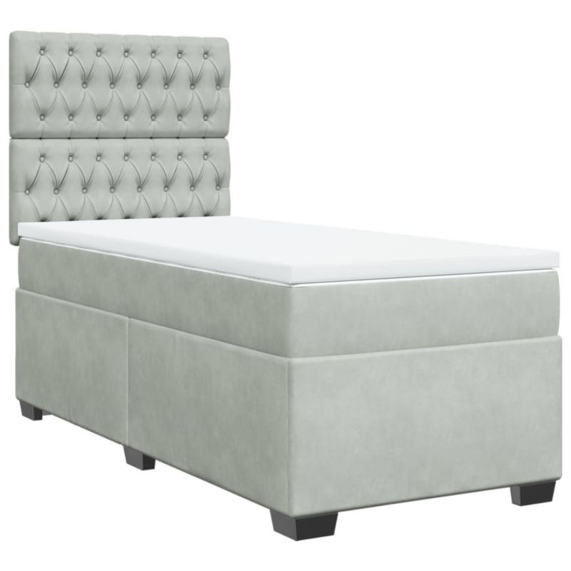 Łóżko kontynentalne WaszeMeble 80x200 cm jasnoszare WM-3293068 1 szt.