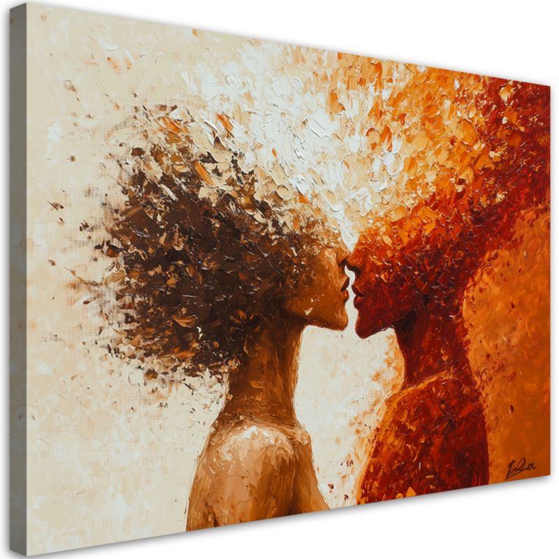 Obraz na płótnie Feeby Akt Para Abstrakcja Pocałunek 100x70cm 1szt