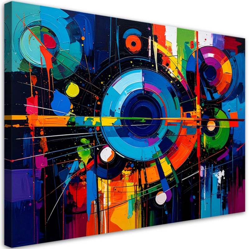 Obraz na płótnie do salonu sypialni Feeby Kolorowa Abstrakcja Akwarela 120x80cm 1szt