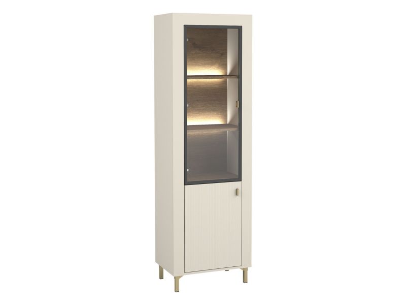 Witryna MIRJAN 24 do salonu Mossa MO03 z oświetleniem LED kaszmir 1 szt.