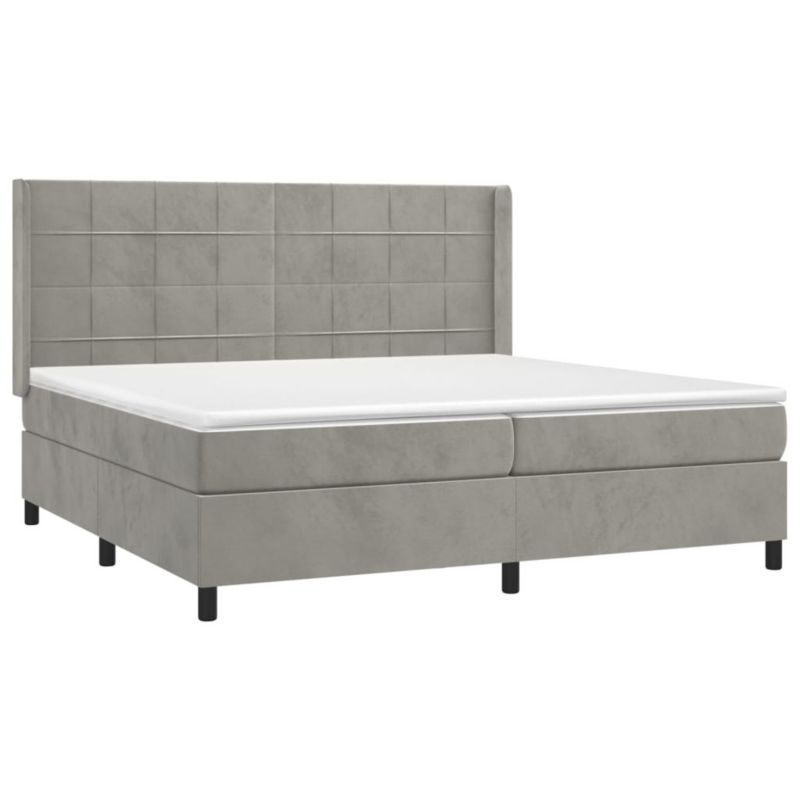 Łóżko kontynentalne WaszeMeble 200x200 cm szare WM-3139583 1 szt.