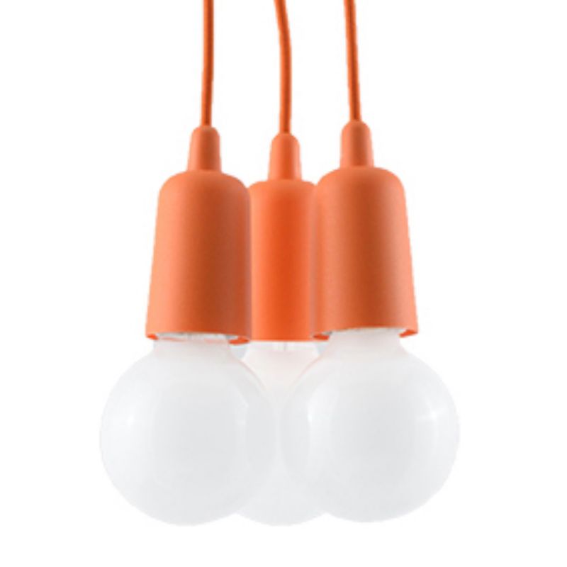Lampa sufitowa wisząca Sollux Lighting Diego 5845 pomarańczowa szerokość 10 cm 3xE27 x 60W 1 szt.