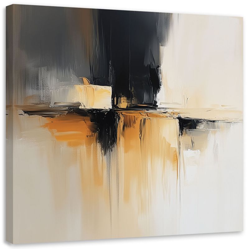 Obraz do salonu sypialni loft Feeby Abstrakcja beżowy pomarańczowy 30x30cm 1szt