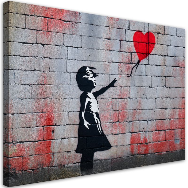 Obraz na płótnie Feeby Dziewczynka z balonikiem Banksy 90x60cm 1szt