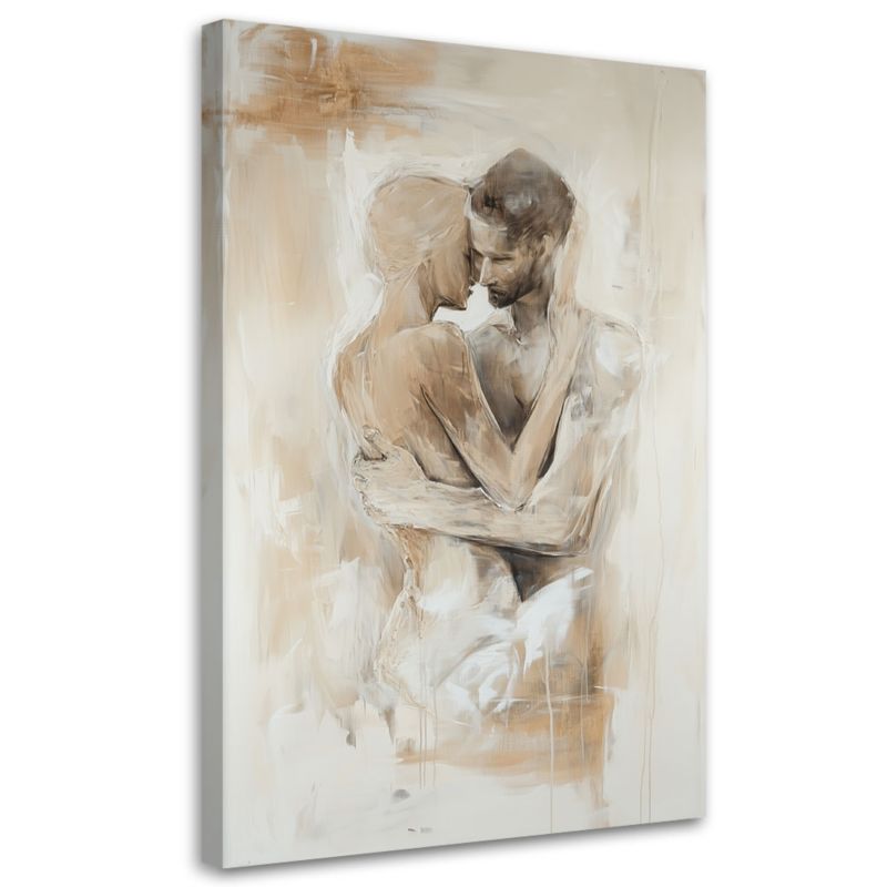 Obraz na płótnie Feeby Romantyczna Para Akt Miłość Beżowy 40x60cm 1szt