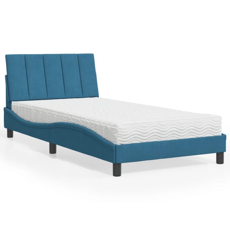 Łóżko tapicerowane WaszeMeble 100x200 cm niebieskie WM-3208584 1 szt.