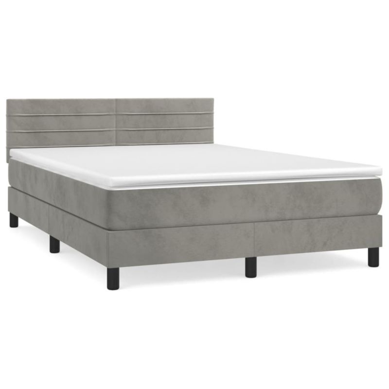 Łóżko kontynentalne WaszeMeble 140x190 cm jasnoszare WM-3141365 1 szt.