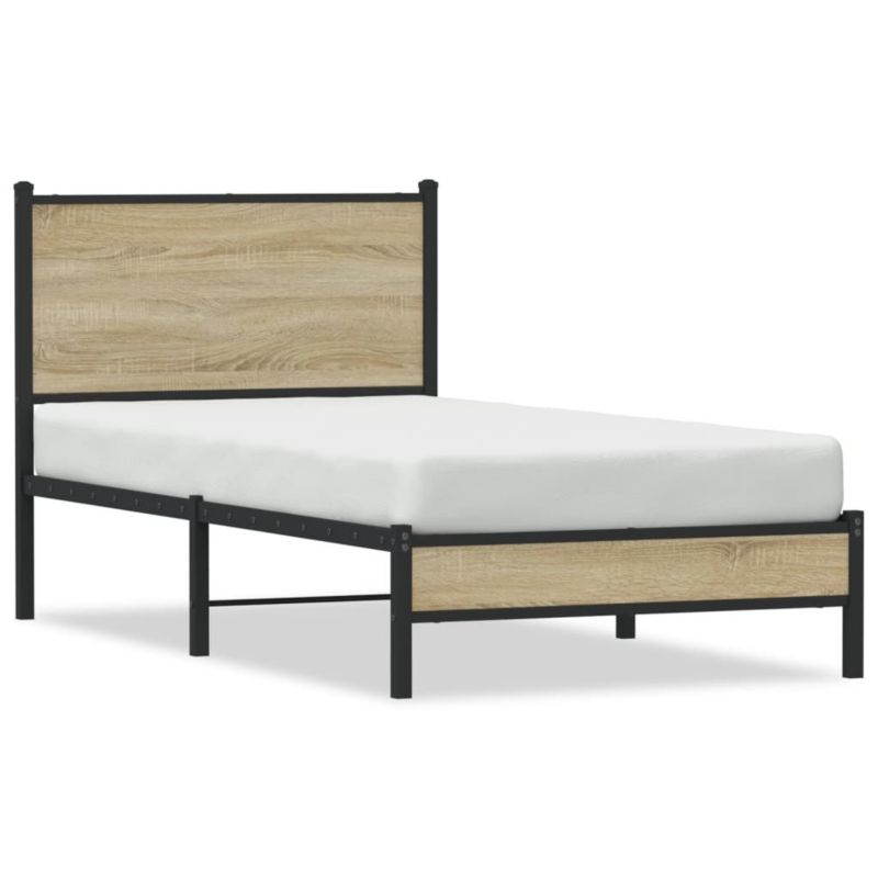 Łóżko metalowe WaszeMeble 90x200 cm dąb sonoma WM-4007861 1 szt.