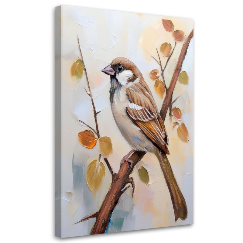 Obraz na płótnie Feeby Ptak na gałęzi boho 40x60cm 1szt