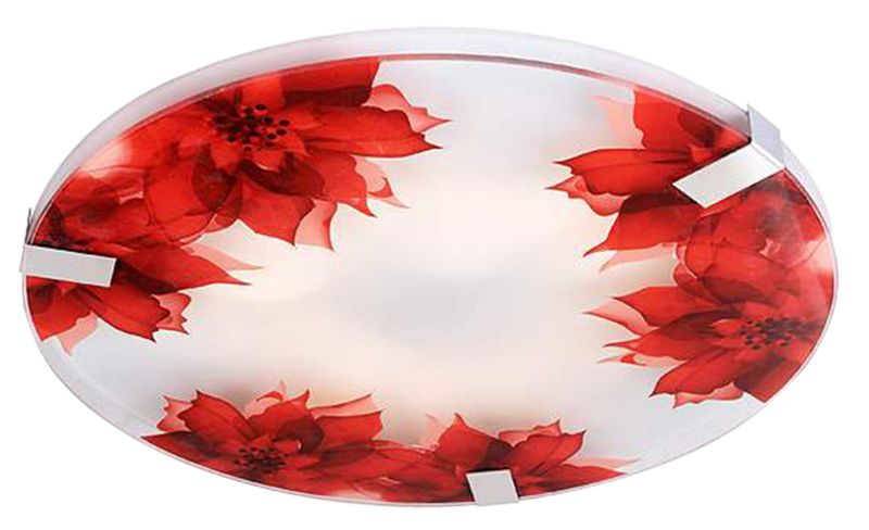 Plafon sufitowy lampa Candellux Rapsody chromowany czerwony LED 18W 4000K IP20 wym: 6 x 40 x 40 cm szkło - 1 szt.