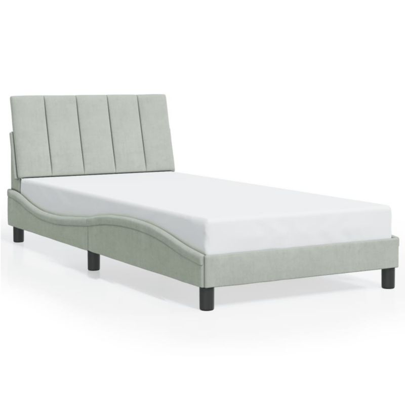 Łóżko tapicerowane WaszeMeble 100x200 cm jasnoszara WM-3207831 1 szt.