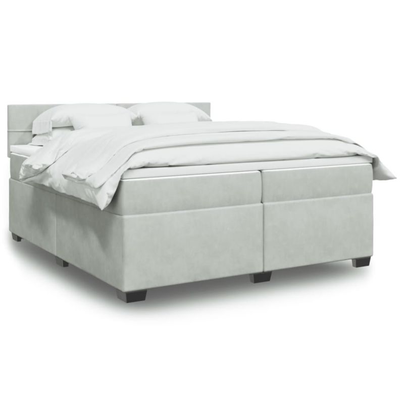 Łóżko kontynentalne WaszeMeble 200x200 cm jasnoszare WM-3286402 1 szt.
