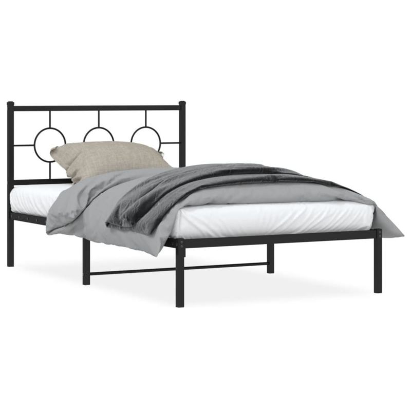 Łóżko metalowe WaszeMeble 107x203 cm czarna WM-376222 1 szt.